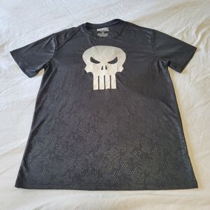 Official Marvel The Punisher Men’s Black T-Shirt Size Large Geometric Pattern